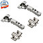 DecorandDecor - 2x Nickel plated Cruciform Euro Plates - CLIP Top Soft Close Cabinet Hinge 110 degrees Full Overlay Mounting Plate