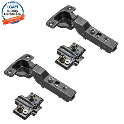 DecorandDecor - 2x Nickel plated Cruciform Euro Plates - Half Overlay Cabinet Hinge Soft Close 110 degrees Mounting Plate CLIP Top Price Comparisons | Compare The Build