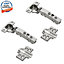 DecorandDecor - 2x Nickel plated Euro Plates - CLIP Top Soft Close Cabinet Hinge 110 degrees Full Overlay Mounting Plate