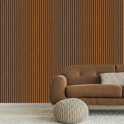 DecorAndDecor 3-Sided Walnut Acoustic Wall Panels - Wood Slat Panels ...