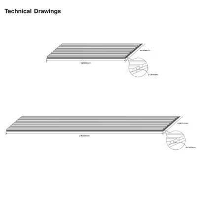 DecorAndDecor - Acoustic Slat Wood Wall Panel - Walnut - 1200mm x 600mm