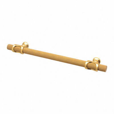 DecorAndDecor - AMELIA Matt Gold Knurled T-Bar Kitchen Cabinet Pull Handles - 224mm - Pair
