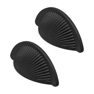 DecorAndDecor - ARRO Matt Black Half Moon Shaker Cup Cabinet Knob Drawer Cupboard Kitchen Pull Handles - Pair