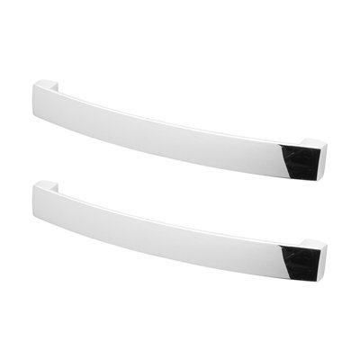 DecorAndDecor - ASTERIA Polished Nickel Flat Bow Kitchen Cabinet Drawer Cupboard Pull Door Handles - 224mm - Pair