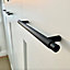 DecorAndDecor - AURELIA Matt Black Modern Knurled Round T-bar Kitchen Cabinet Drawer Cupboard Pull Handles - 128mm - Pair