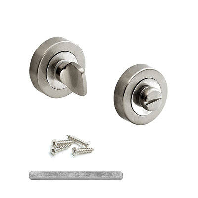 DecorAndDecor - Bathroom Thumbturn and Release - Satin Nickel