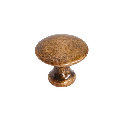 DecorAndDecor - CALICO Antique Copper Round Cabinet Knob Drawer Knob - Pair