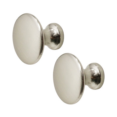 DecorAndDecor - CALICO Brushed Nickel Round Cabinet Knob Drawer Knob - Pair