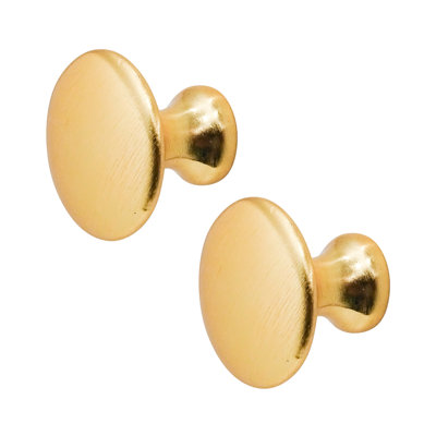 DecorAndDecor - CALICO Gold Round Cabinet Knob Drawer Knob - Pair