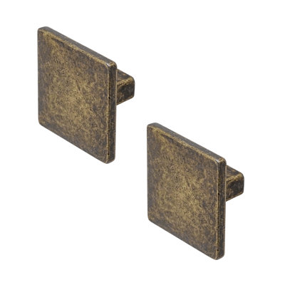 DecorAndDecor - CALLA Antique Brass Square Cabinet Knob Drawer Cupboard Kitchen Pull Handles - Pair