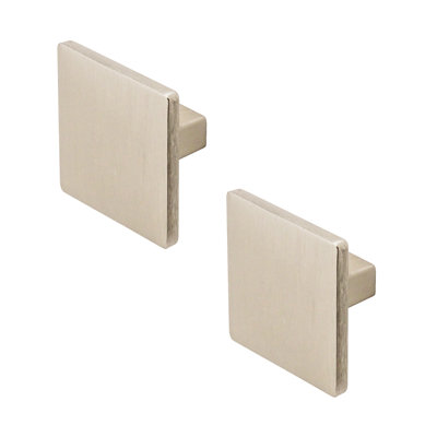 DecorAndDecor - CALLA Brushed Nickel Square Cabinet Knob Drawer Cupboard Kitchen Pull Handles - Pair