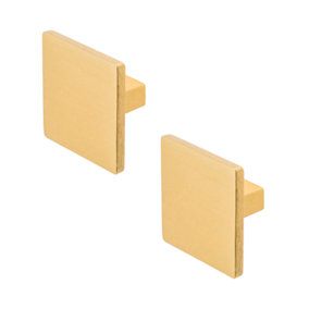 DecorAndDecor - CALLA Gold Square Cabinet Knob Drawer Cupboard Kitchen Pull Handles - Pair