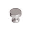 DecorAndDecor - CARNA Brushed Nickel Solid Round Kitchen Cabinet Drawer Cupboard Pull Knob - Pair