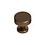 DecorAndDecor - CARNA Matt Bronze Solid Round Kitchen Cabinet Drawer Cupboard Pull Knob - Pair
