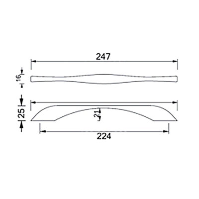 DecorAndDecor - CARNA Polished Nickel Solid Twist High End Kitchen Cabinet Drawer Cupboard Handle - 192/224mm - Pair