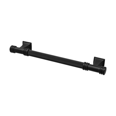 DecorAndDecor - COLLIER Matt Black Traditional Solid Luxury Kitchen Cabinet Drawer Cupboard Handle - 224mm - Pair