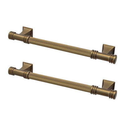 DecorAndDecor - COLLIER Matt Bronze Traditional Solid Luxury Kitchen Cabinet Drawer Cupboard Handle - 128mm - Pair