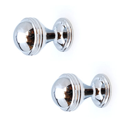 DecorAndDecor - COLLIER Polished Nickel Decorative Round Ball Kitchen Cabinet Drawer Cupboard Knob Handle - Pair