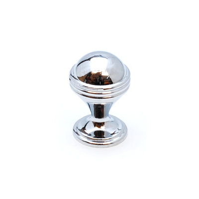 DecorAndDecor - COLLIER Polished Nickel Decorative Round Ball Kitchen Cabinet Drawer Cupboard Knob Handle - Pair