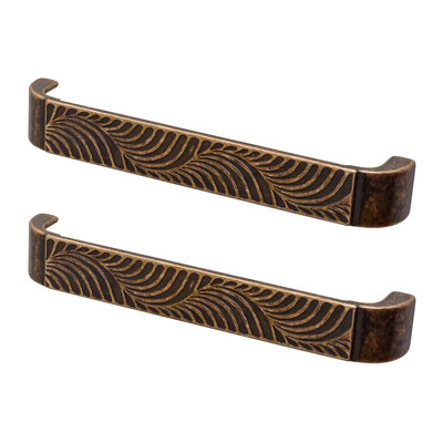 DecorAndDecor - DELTA Antique Copper D-Shape Kitchen Door Cabinet Cupboard Pull Handles - 160mm - Pair