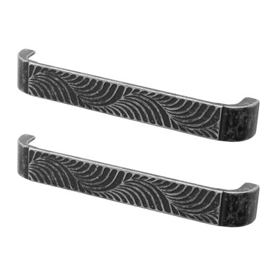 DecorAndDecor - DELTA Antique Silver D-Shape Kitchen Door Cabinet Cupboard Pull Handles - 160mm - Pair
