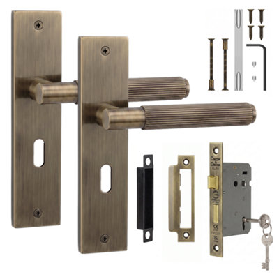 Decoranddecor Door Handle with Lock - Internal Door Handles for Wooden ...