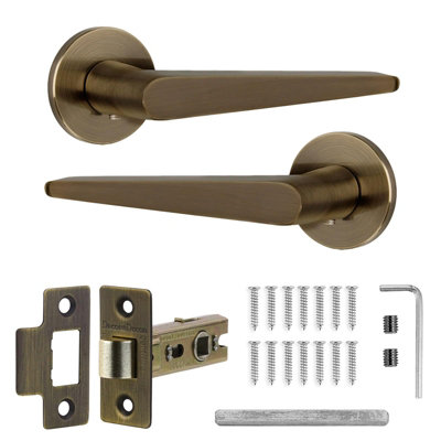 Decoranddecor Door Handles - Internal Door Handles for Wooden Doors - Interior Door Handles With Tubular Latch - Terra Range