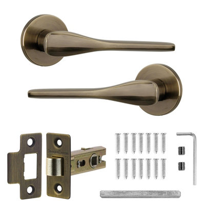 Decoranddecor Door Handles - Internal Door Handles for Wooden Doors - Interior Door Handles With Tubular Latch - Verita Range