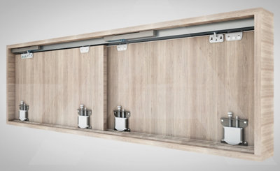 DecorAndDecor E-Slide Sliding Wardrobe Door Track Gear Kit - 1200mm - 2 Doors