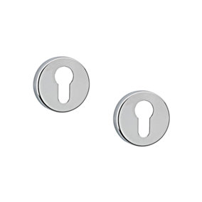 DecorAndDecor - Euro Cylinder Keyhole Cover Escutcheon - Polished Chrome