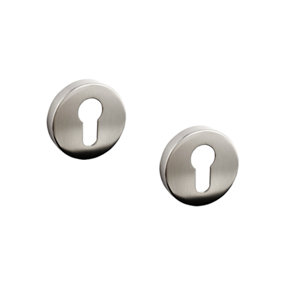 DecorAndDecor - Euro Cylinder Keyhole Cover Escutcheon - Satin Nickel