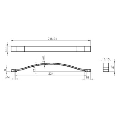 DecorAndDecor - FLORIA Polished Nickel Wave Bow Kitchen Cabinet Drawer Cupboard Pull Door Handles - 224mm - Pair