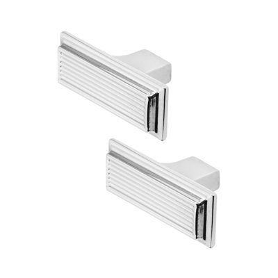 DecorAndDecor - FOLIUM Polished Nickel Rectangular Solid Cabinet Knob Drawer Cupboard Kitchen Pull Handles - Pair Price Comparisons | Compare The Build