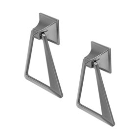 DecorAndDecor - FORTUNA Graphite Triangle Swing Handle Drop Kitchen Cabinet Drawer Cupboard Knob Handle - Pair