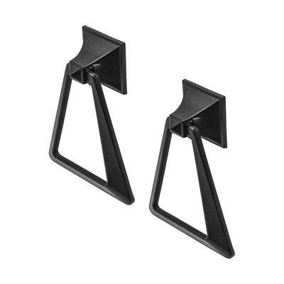 DecorAndDecor - FORTUNA Matt Black Triangle Swing Handle Drop Kitchen Cabinet Drawer Cupboard Knob Handle - Pair