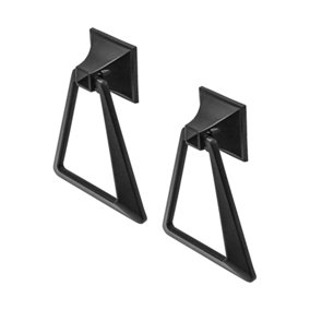 DecorAndDecor - FORTUNA Matt Black Triangle Swing Handle Drop Kitchen Cabinet Drawer Cupboard Knob Handle - Pair