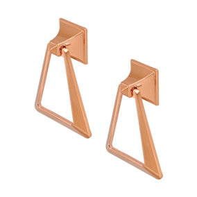 DecorAndDecor - FORTUNA Matt Rose Triangle Swing Handle Drop Kitchen Cabinet Drawer Cupboard Knob Handle - Pair