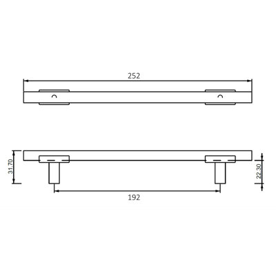 DecorAndDecor - GANTRY Graphite & Matt Black Luxurious Two Tone Designer T-Bar Kitchen Cabinet Drawer Handles - 192mm - Pair