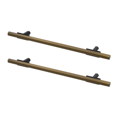 DecorAndDecor - GANTRY Matt Bronze & Black Luxurious Two Tone Designer T-Bar Kitchen Cabinet Drawer Handles - 128mm - Pair