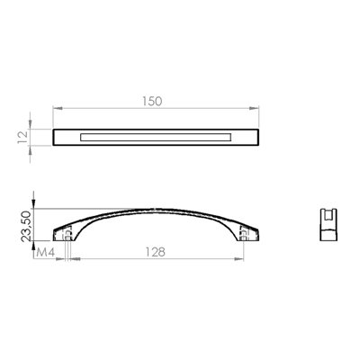 DecorAndDecor - GLOW Polished Nickel & Black Bow Kitchen Cabinet Drawer Cupboard Drawer Pull Door Handles - 128mm - Pair