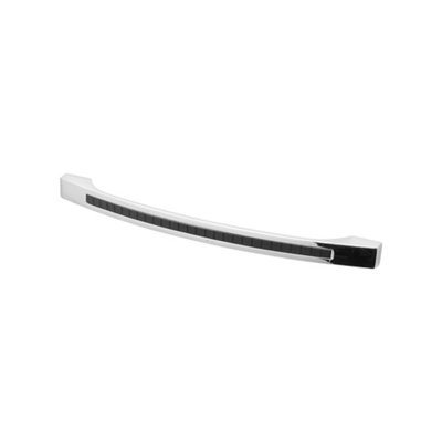 DecorAndDecor - GLOW Polished Nickel & Black Bow Kitchen Cabinet Drawer Cupboard Drawer Pull Door Handles - 160mm - Pair
