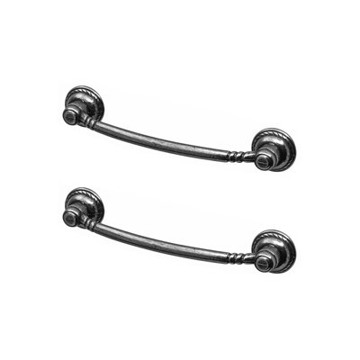 DecorAndDecor - HEWN Antique Silver Antique Country Kitchen Cabinet Drawer Cupboard Furniture Pull Door Handles - 64mm - Pair