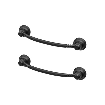 DecorAndDecor - HEWN Matt Black Antique Country Kitchen Cabinet Drawer Cupboard Furniture Pull Door Handles - 64mm - Pair
