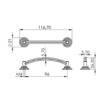 DecorAndDecor - HEWN Matt Black Antique Country Kitchen Cabinet Drawer Cupboard Furniture Pull Door Handles - 96mm - Pair