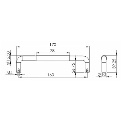 DecorAndDecor - INSIGNIA Matt Rose Contemporary Knurled D-Shape Cabinet Cupboard Drawer Pull Door Handles - 160mm - Pair