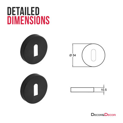 DecorAndDecor - Keyhole Cover Escutcheon - Matt Black