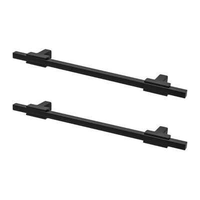 DecorAndDecor - KOTATA Matt Black Rectangular Slim T-Bar Kitchen Cabinet Handle - 128mm - Pair