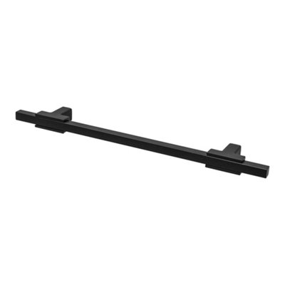 DecorAndDecor - KOTATA Matt Black Rectangular Slim T-Bar Kitchen Cabinet Handle - 224mm - Pair