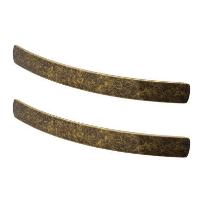 DecorAndDecor - LOCH Antique  Brass Curved Kitchen Cabinet Drawer Cupboard Pull Handles - 128mm - Pair