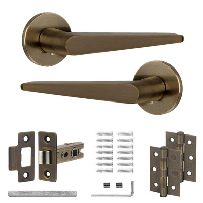 Decoranddecor Luxe Door Handles - Internal Door Handles for Doors - Interior Door Handles With Latch and Door Hinge - Terra Range